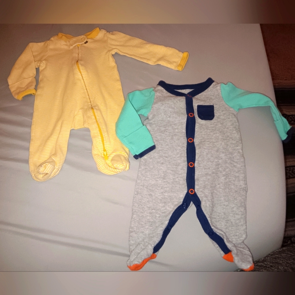Boys size newborn,  set of two sleepers